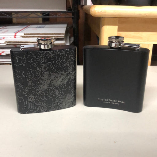 Custer State Park SD Flask in Black