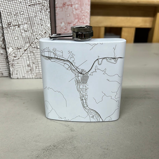 Glenwood Springs CO Flask in White