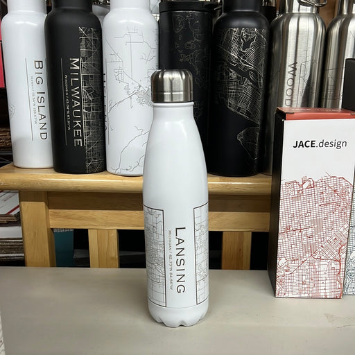 Lansing MI 17oz Cola Bottle in White
