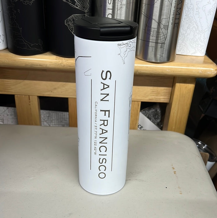 San Francisco CA 17oz Tumbler in Woodblock