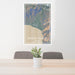 24x36 Incline Village Nevada Map Print Portrait Orientation in Afternoon Style Behind 2 Chairs Table and Potted Plant