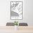 24x36 Incline Village Nevada Map Print Portrait Orientation in Classic Style Behind 2 Chairs Table and Potted Plant