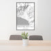 24x36 Incline Village Nevada Map Print Portrait Orientation in Classic Style Behind 2 Chairs Table and Potted Plant