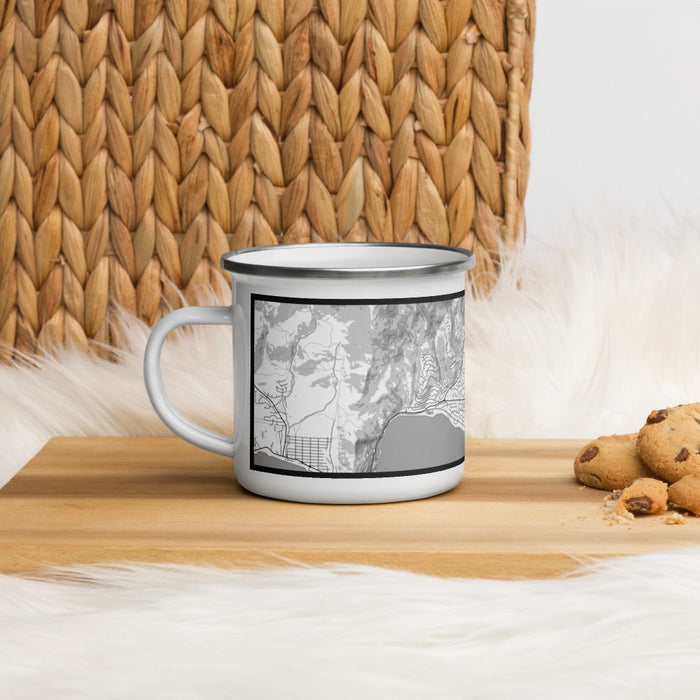 Left View Custom Incline Village Nevada Map Enamel Mug in Classic on Table Top