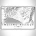 Incline Village Nevada Map Print Landscape Orientation in Classic Style With Shaded Background