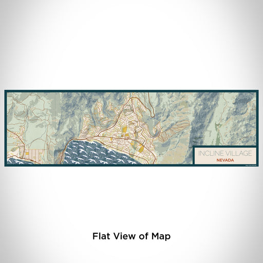 Flat View of Map Custom Incline Village Nevada Map Enamel Mug in Woodblock