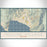 Incline Village Nevada Map Print Landscape Orientation in Woodblock Style With Shaded Background