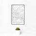 12x18 Independence Missouri Map Print Portrait Orientation in Classic Style With Small Cactus Plant in White Planter