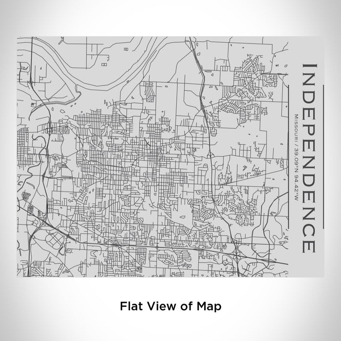 Rendered View of Independence Missouri Map Engraving on 20oz Stainless Steel Insulated Bottle with Bamboo Top