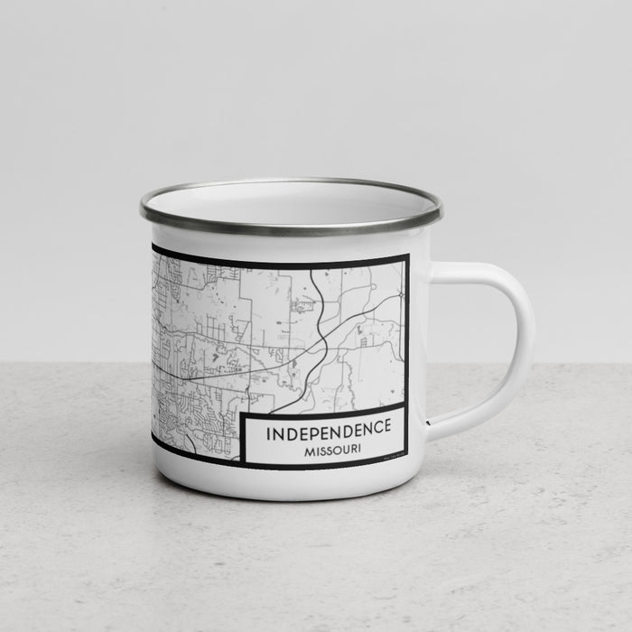 Right View Custom Independence Missouri Map Enamel Mug in Classic