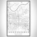 Independence Missouri Map Print Portrait Orientation in Classic Style With Shaded Background
