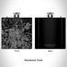 Rendered View of Independence Missouri Map Engraving on 6oz Stainless Steel Flask in Black