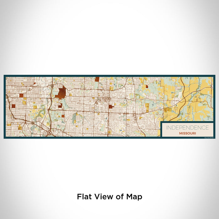 Flat View of Map Custom Independence Missouri Map Enamel Mug in Woodblock