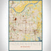 Independence Missouri Map Print Portrait Orientation in Woodblock Style With Shaded Background
