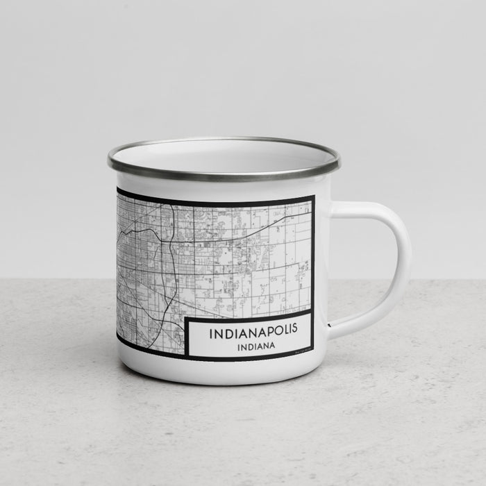 Right View Custom Indianapolis Indiana Map Enamel Mug in Classic