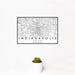 12x18 Indianapolis Indiana Map Print Landscape Orientation in Classic Style With Small Cactus Plant in White Planter