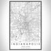 Indianapolis Indiana Map Print Portrait Orientation in Classic Style With Shaded Background