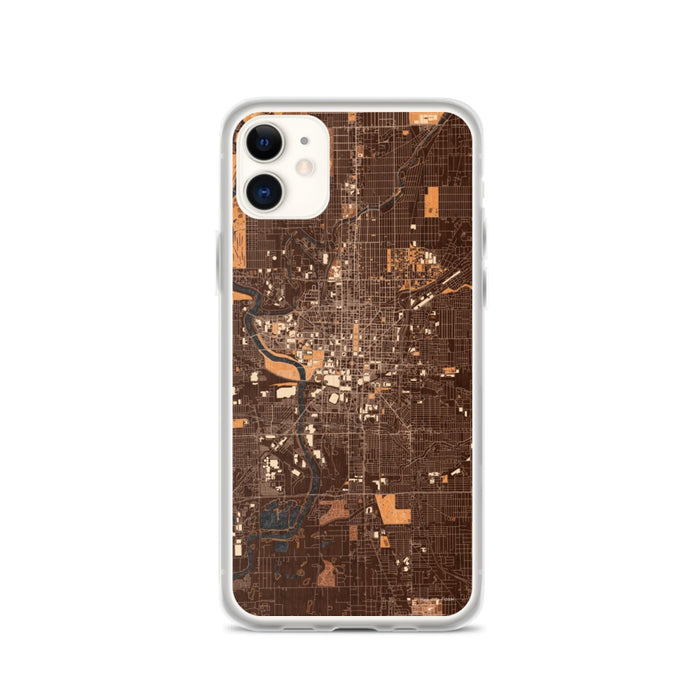 Custom Indianapolis Indiana Map Phone Case in Ember