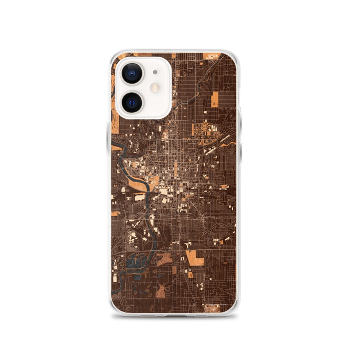 Custom Indianapolis Indiana Map iPhone 12 Phone Case in Ember