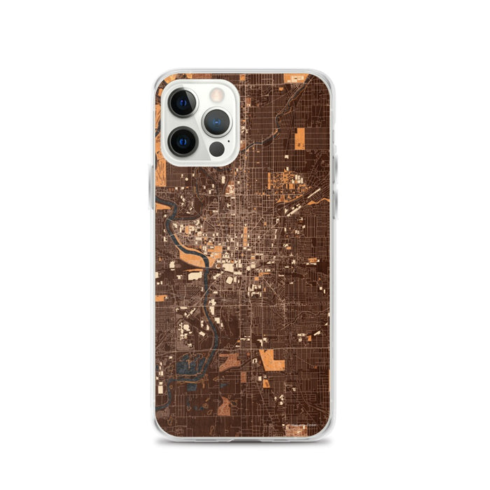 Custom Indianapolis Indiana Map iPhone 12 Pro Phone Case in Ember