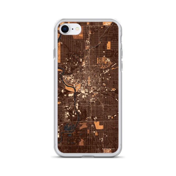 Custom Indianapolis Indiana Map iPhone SE Phone Case in Ember
