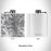 Rendered View of Indianapolis Indiana Map Engraving on 6oz Stainless Steel Flask in White