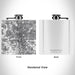 Rendered View of Indianapolis Indiana Map Engraving on 6oz Stainless Steel Flask in White