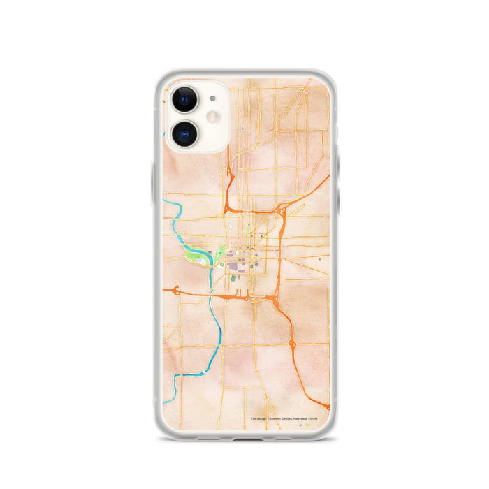 Custom Indianapolis Indiana Map Phone Case in Watercolor