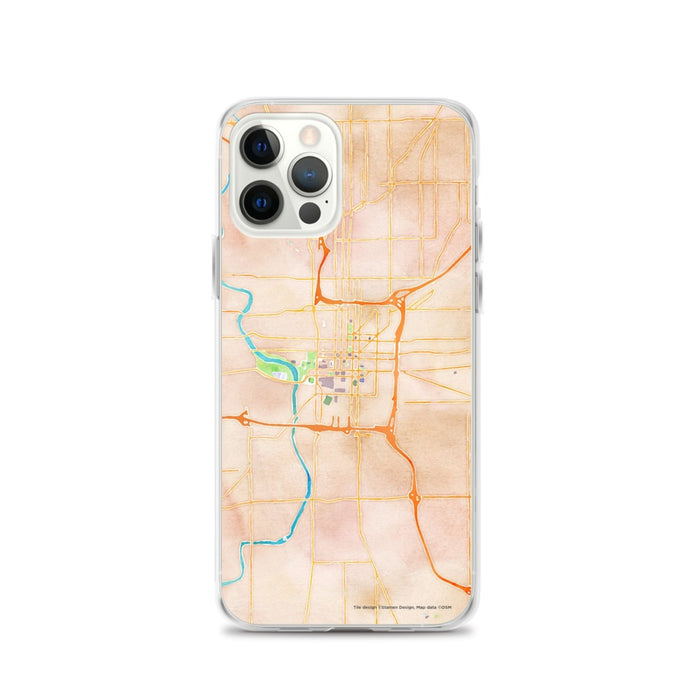 Custom Indianapolis Indiana Map iPhone 12 Pro Phone Case in Watercolor