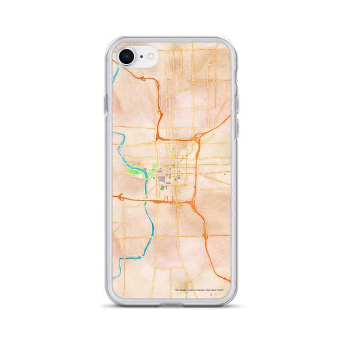 Custom Indianapolis Indiana Map iPhone SE Phone Case in Watercolor
