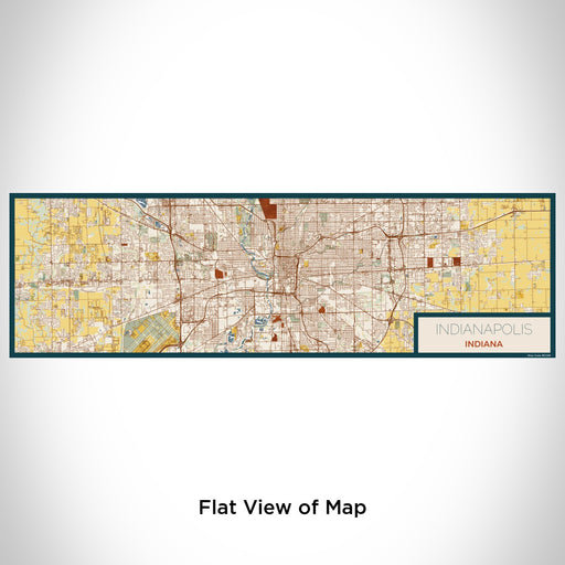 Flat View of Map Custom Indianapolis Indiana Map Enamel Mug in Woodblock