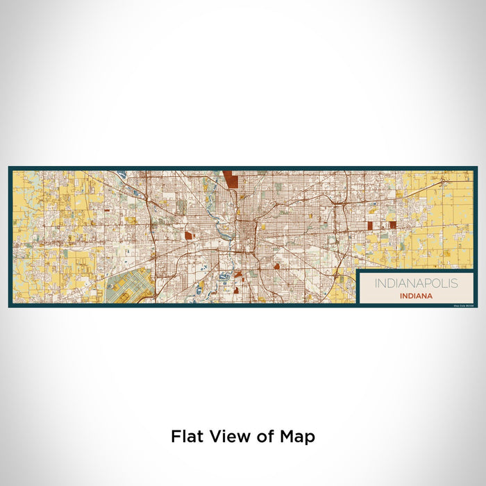 Flat View of Map Custom Indianapolis Indiana Map Enamel Mug in Woodblock
