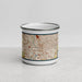 Front View Custom Indianapolis Indiana Map Enamel Mug in Woodblock