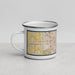 Left View Custom Indianapolis Indiana Map Enamel Mug in Woodblock