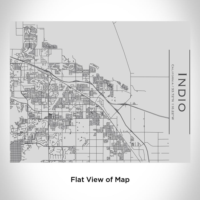 Rendered View of Indio California Map Engraving on 20oz Stainless Steel Insulated Bottle with Bamboo Top