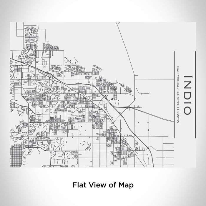 Rendered View of Indio California Map Engraving on 20oz Stainless Steel Insulated Bottle with Bamboo Top in White