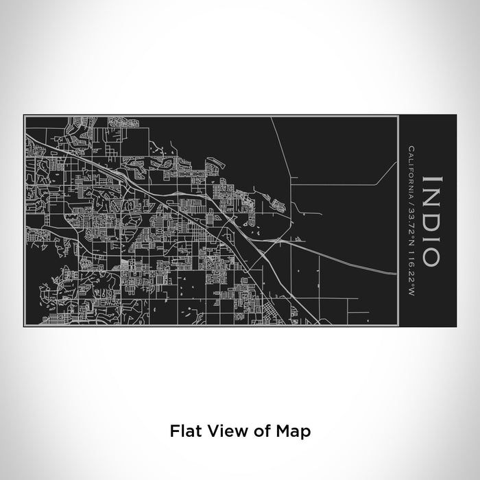 Rendered View of Indio California Map Engraving on 17oz Stainless Steel Insulated Cola Bottle in Black