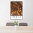 24x36 Indio California Map Print Portrait Orientation in Ember Style Behind 2 Chairs Table and Potted Plant