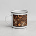 Left View Custom Indio California Map Enamel Mug in Ember