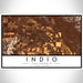Indio California Map Print Landscape Orientation in Ember Style With Shaded Background
