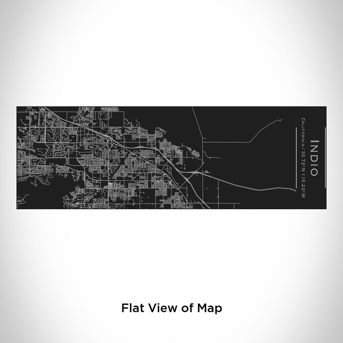 Rendered View of Indio California Map Engraving on 10oz Stainless Steel Insulated Cup with Sliding Lid in Black