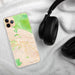 Custom Indio California Map Phone Case in Watercolor on Table with Black Headphones