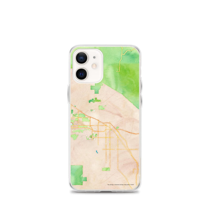 Custom Indio California Map iPhone 12 mini Phone Case in Watercolor