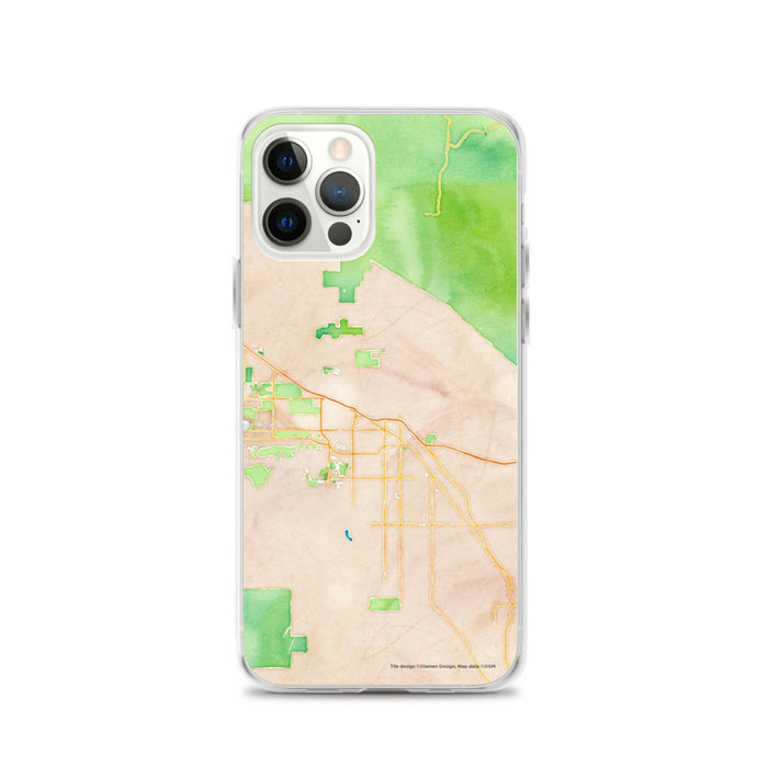 Custom Indio California Map iPhone 12 Pro Phone Case in Watercolor