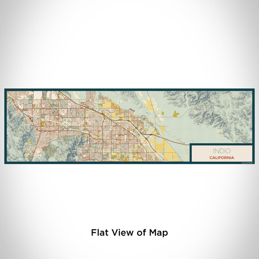 Flat View of Map Custom Indio California Map Enamel Mug in Woodblock