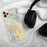 Custom Indio California Map Phone Case in Woodblock on Table with Black Headphones
