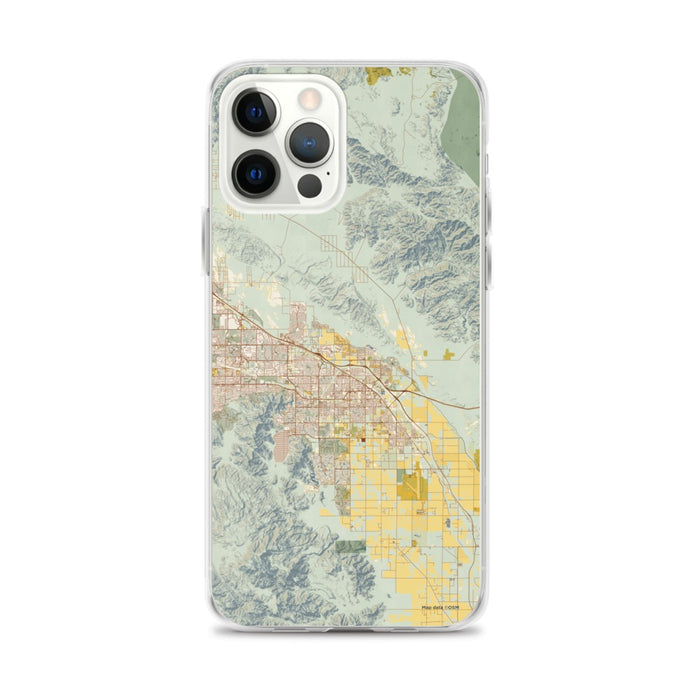 Custom Indio California Map iPhone 12 Pro Max Phone Case in Woodblock