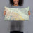 Person holding 20x12 Custom Indio California Map Throw Pillow in Woodblock