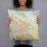 Person holding 18x18 Custom Indio California Map Throw Pillow in Woodblock