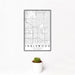 12x18 Inglewood California Map Print Portrait Orientation in Classic Style With Small Cactus Plant in White Planter